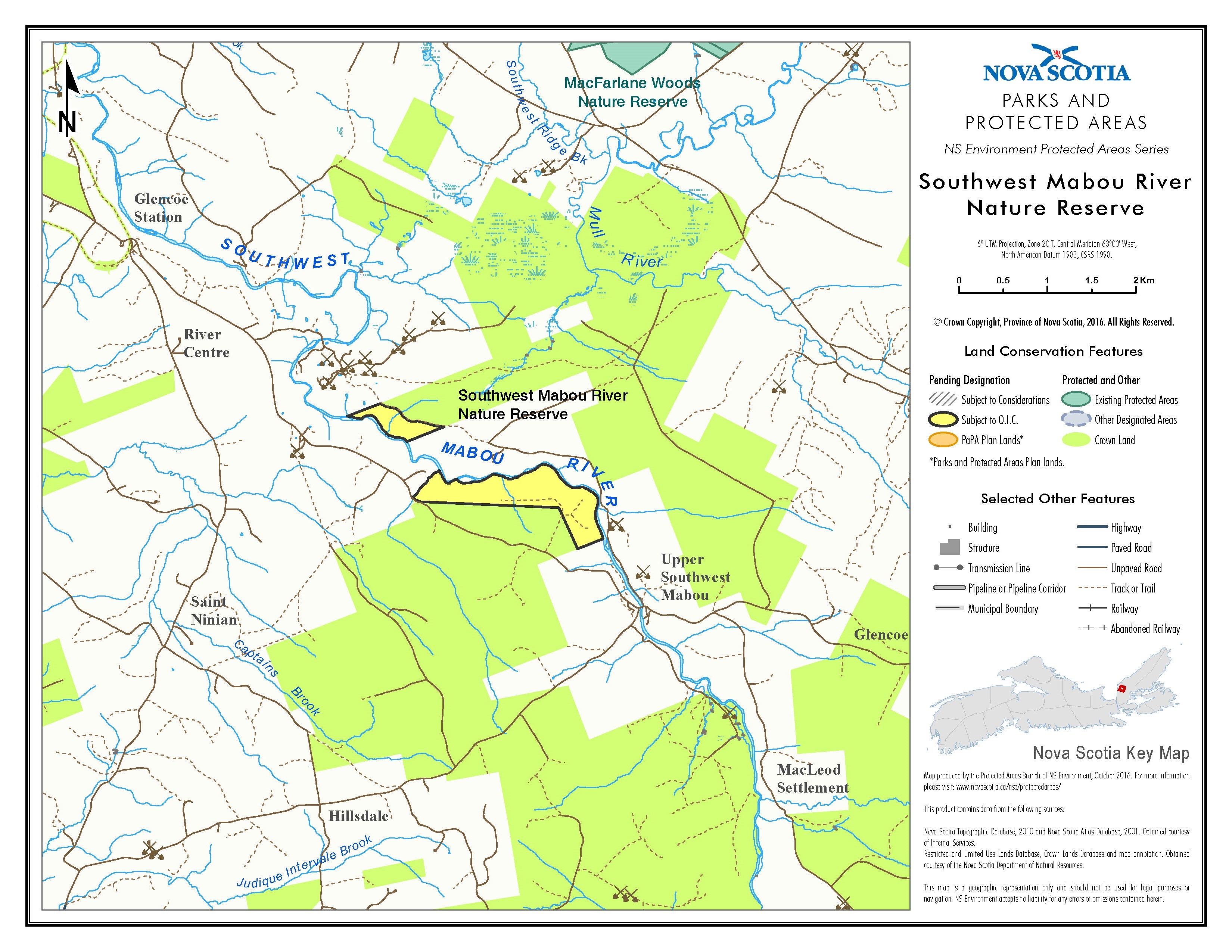 Map of Southwest Mabou River Nature Reserve